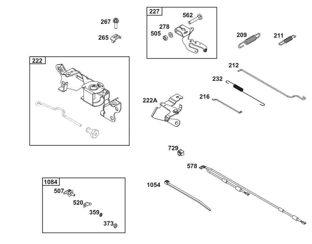 Controls Group Diagram and Parts List for 356447-0597-G1 200000 - 399999 Briggs and Stratton Engine